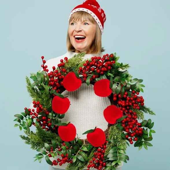 12Pcs Mini Christmas Ornament - 2.1in Foam Red Ball Pendants Xmas Tree Hanging - DropOnline.co