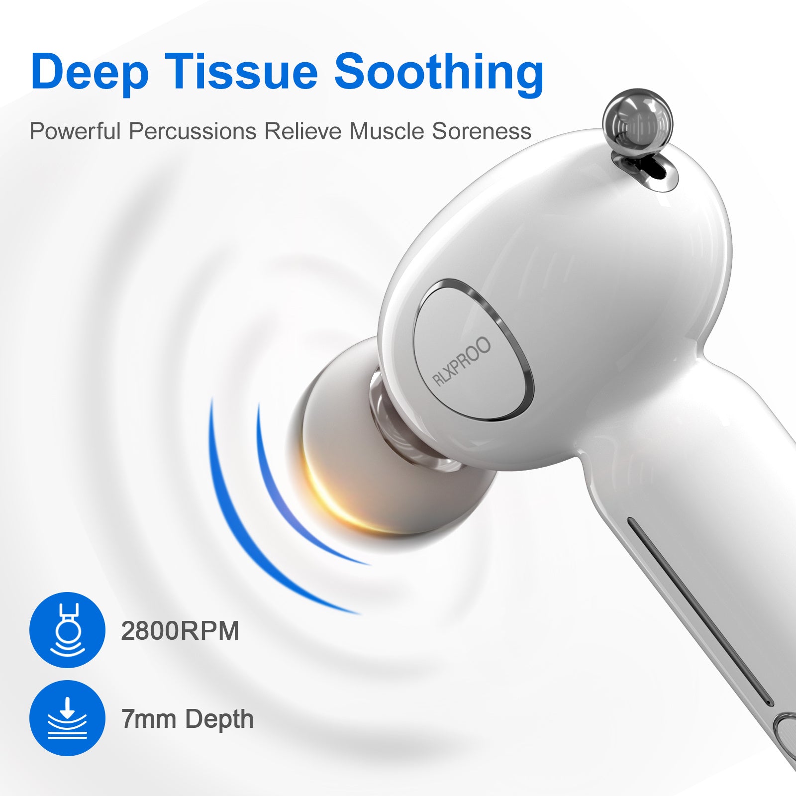 DRS-8120D Mini Massage Gun - Deep Tissue Percussion Massager With Heating Function, 5 Speed Levels, Portable Muscle Relaxation For Athletes & Recovery, USB Rechargeable - DropOnline.co
