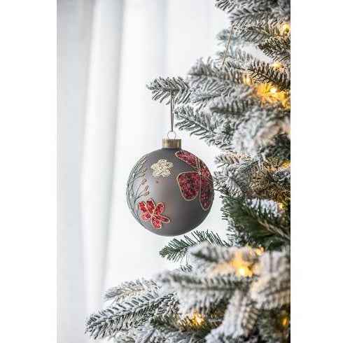 Christmas Ball Ornaments - 4.7" Glass Decorative Hanging Ornaments Set of 4 - DropOnline.co