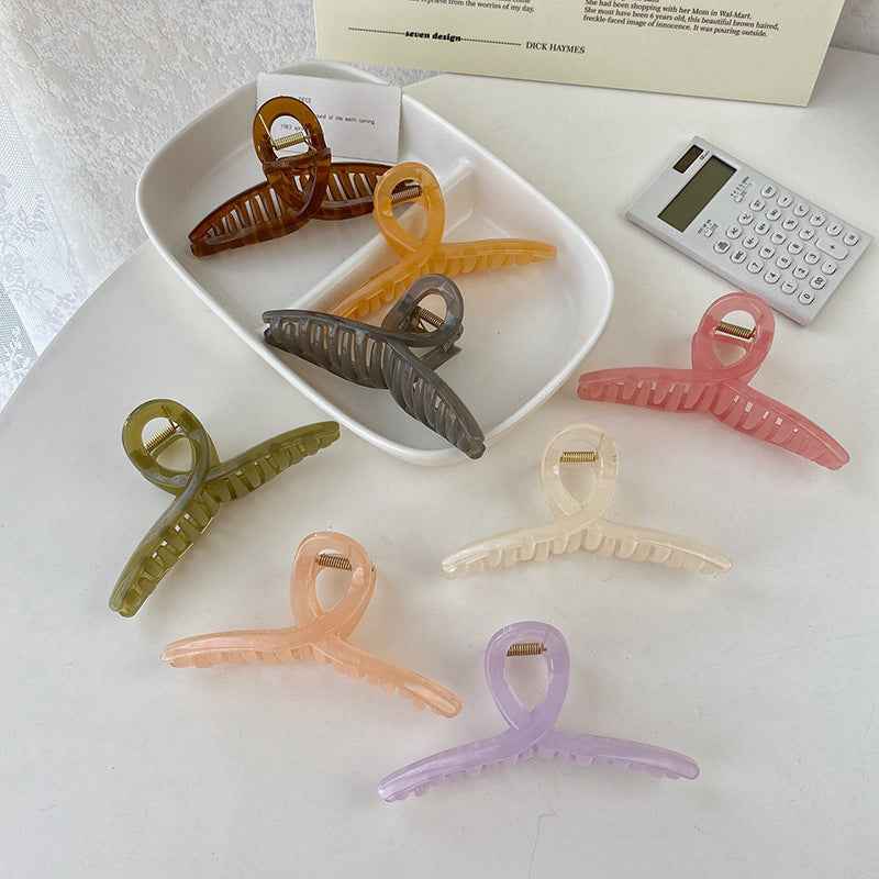 Large Jelly Color Bath Pan Hair Grabber - Minimalist Curve Design Drain Catcher