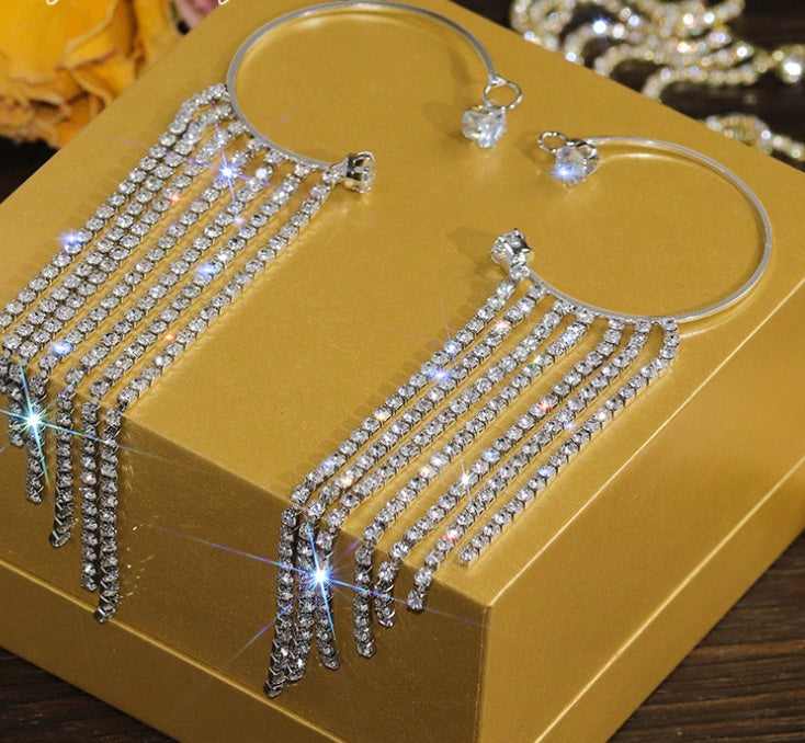 Fashionable And Simple Long Tassel Earrings - DropOnline.co