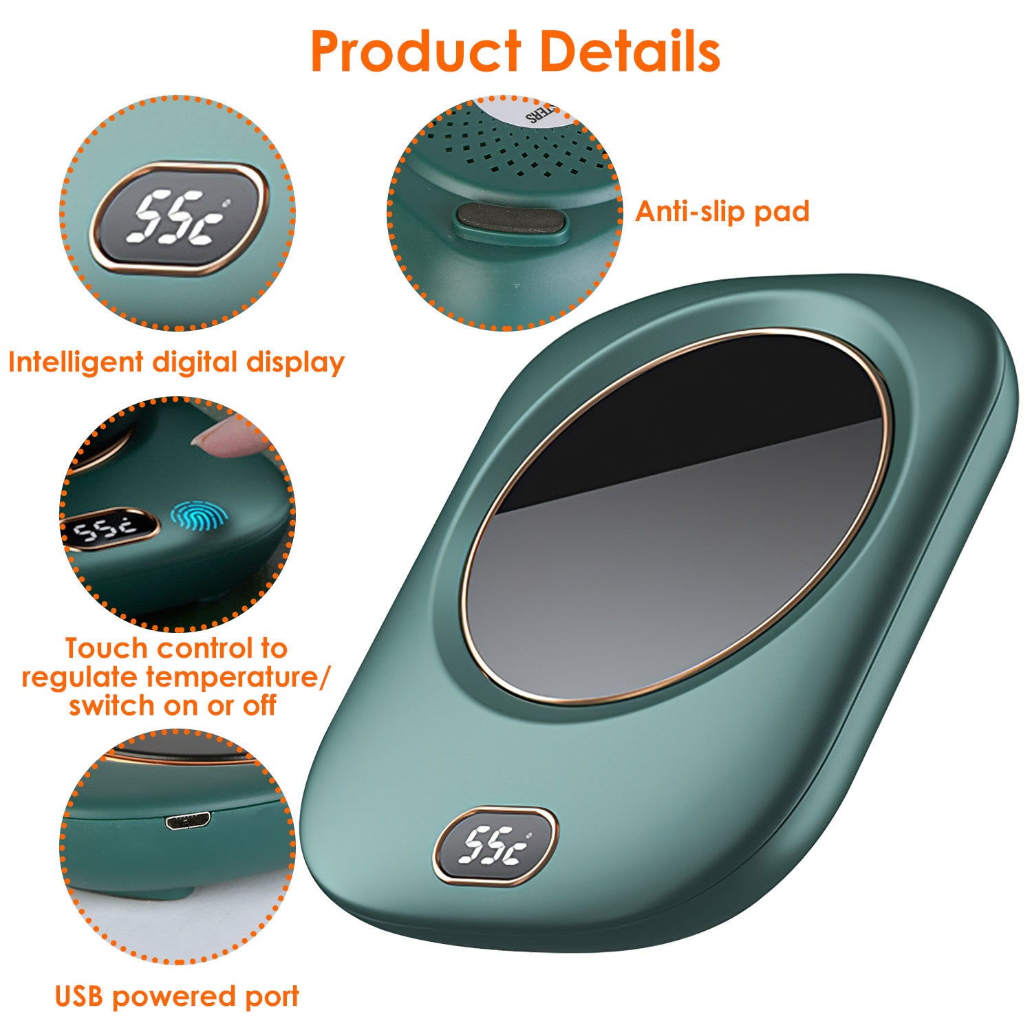 3 Color Options -- 1Pc Electric Coffee Mug Warmer For Desk Auto Shut Off USB Tea Milk Beverage Cup Heater Heating Plate For Office Home 3 Temperature Setting - DropOnline.co