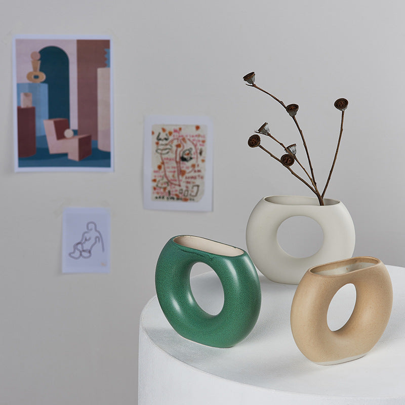 Cutelife New Style White Small Flower Ceramics Home Decor Vase - DropOnline.co