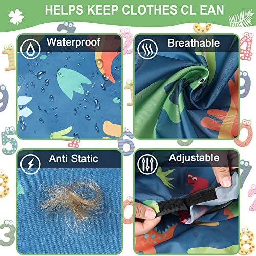 Children's Haircut Apron, Professional Hair Salon Cutting Apron, With Neck Cleaning Brush And Adjustable Buckle For Adults, Cartoon Dinosaur Pattern-Ban On Amazon Sales - DropOnline.co