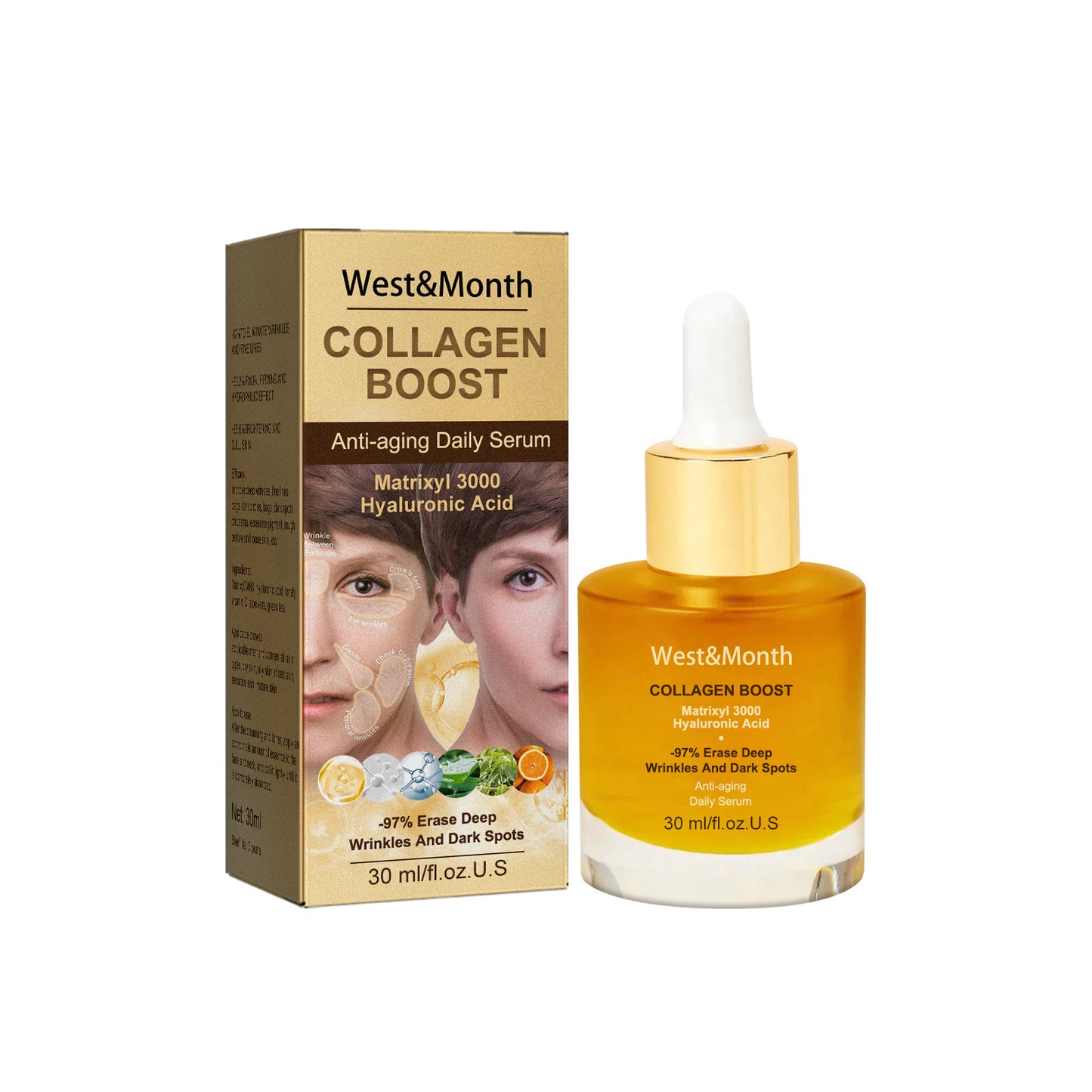 West&Month Collagen Anti Wrinkle Essence To Fade Spots, Repair Skin Barrier, Moisturize And Moisturize - DropOnline.co