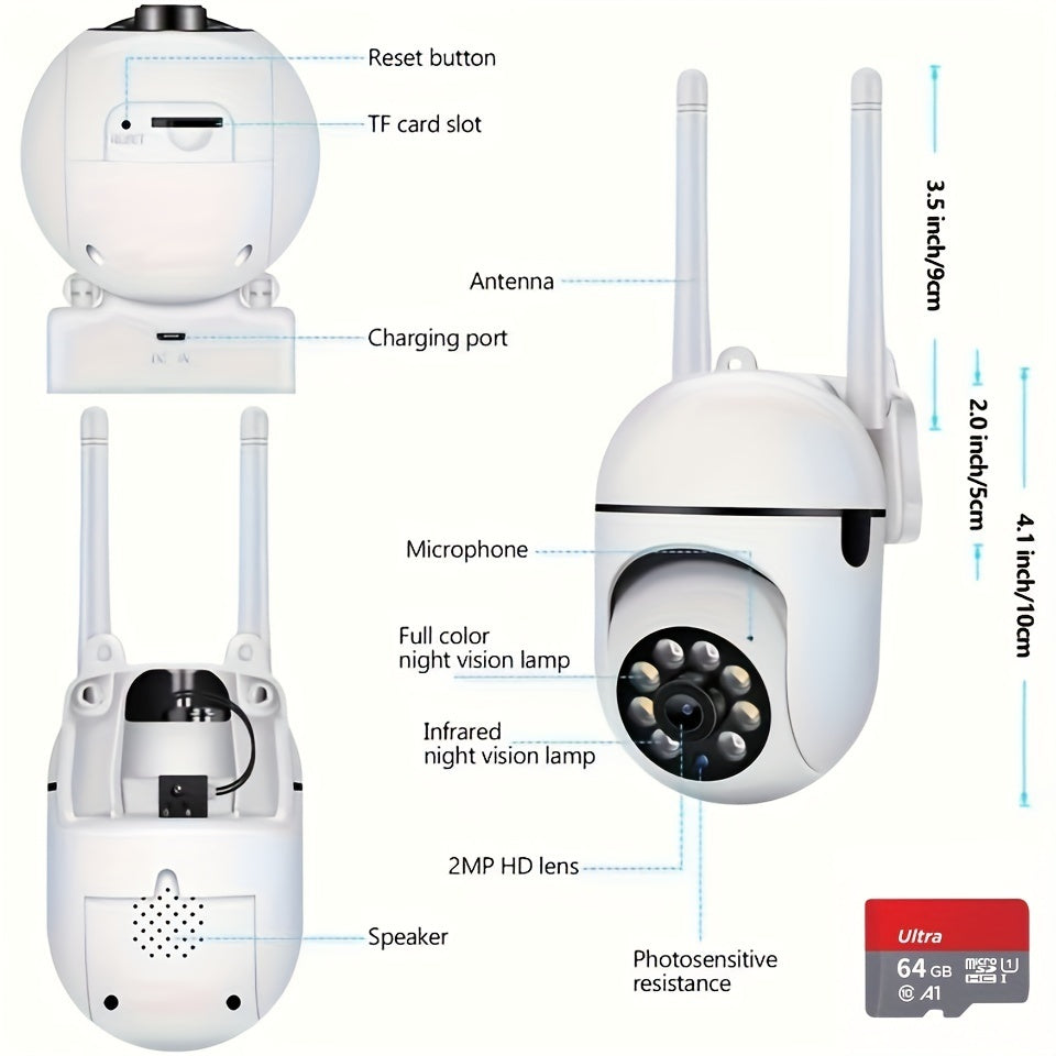 360  Wireless Camera Outdoor WiFi Night Vision Cam HD 1080P Home Security System - DropOnline.co
