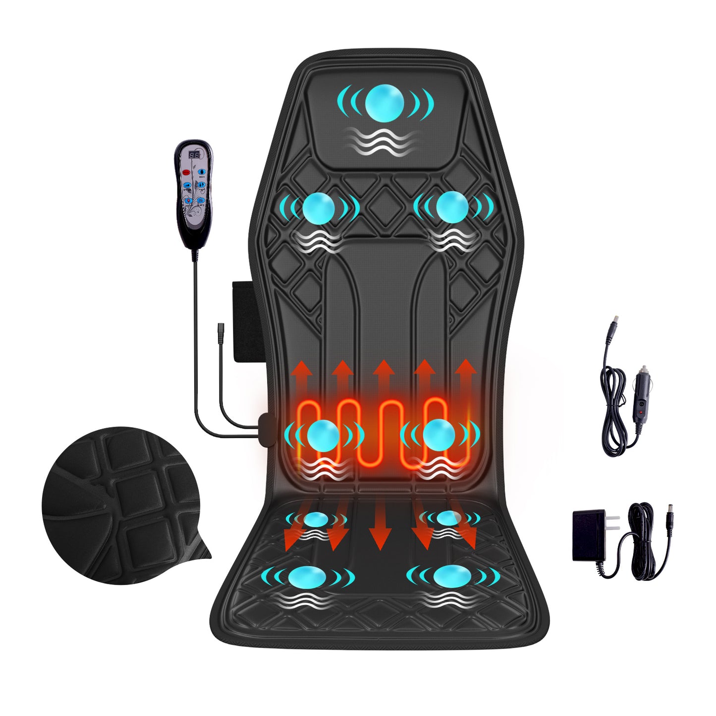 2025 New Model Massage Cushion, Neck And Back Kneading And Heating, 9 Levels Of Intensity,9 Modes, Home And Office Electric Massage Pad, Portable Multifunctional Massager, 10,20,30 Minutes Timer - DropOnline.co
