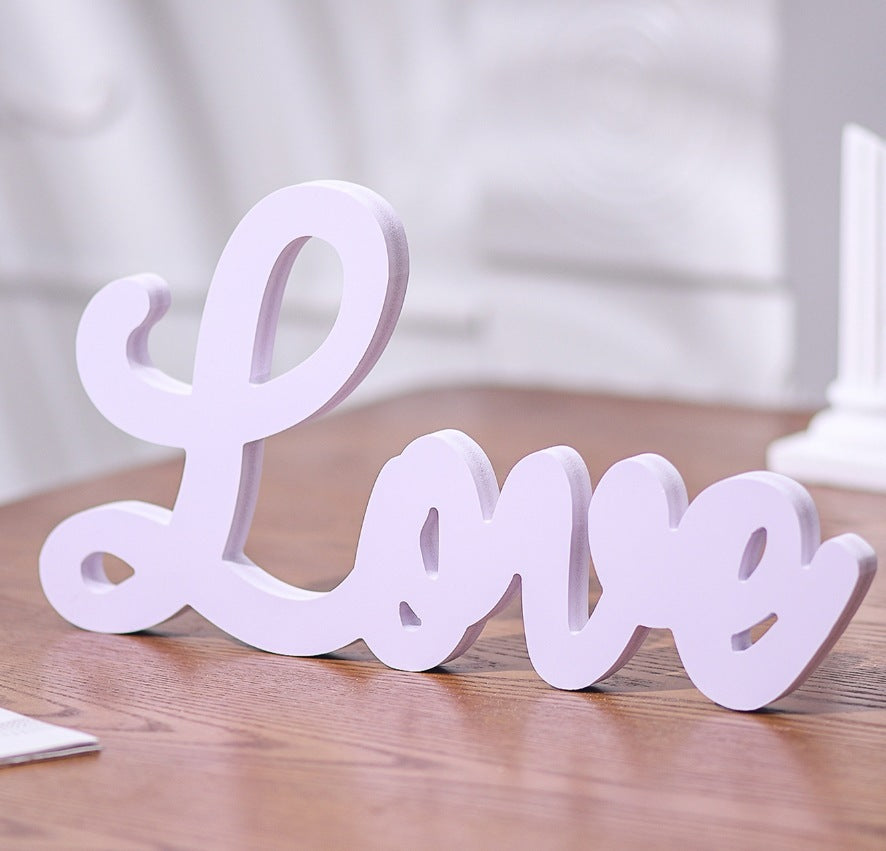HOME LOVE Letter White Art Decoration - Modern PVC Wall Ornaments for Living Room Decor - DropOnline.co