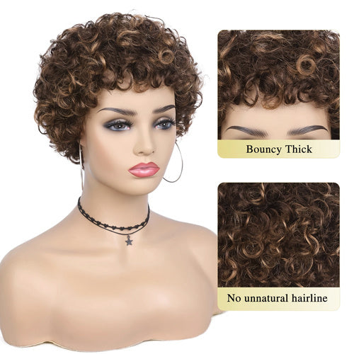 Short And Loose Curly Hair, Non-toxic Wig, Elastic Curly Hair, Curly Bangs,  Full Mechanism, Suitable For The Whole Scene - DropOnline.co