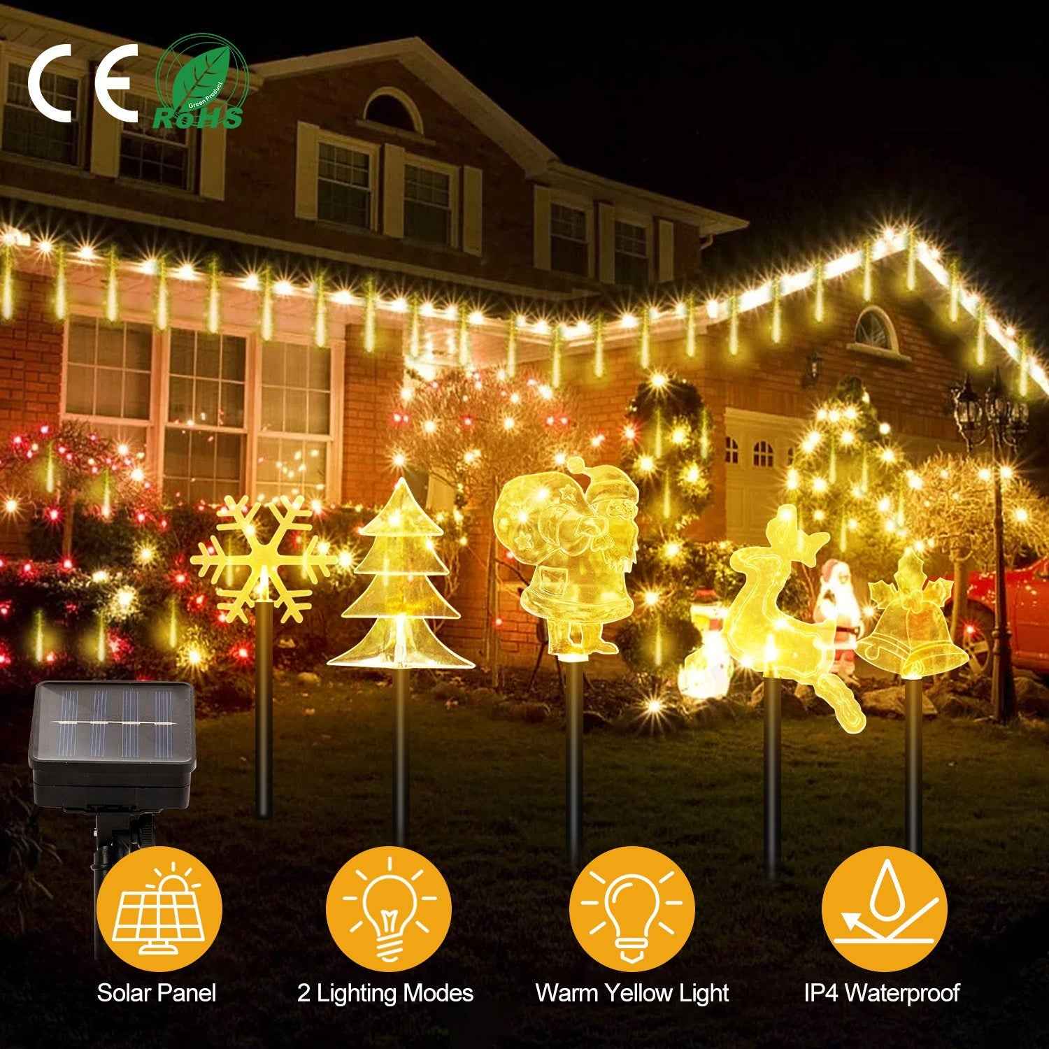 5Pcs Mixed Christmas Solar Stake Light Set - Waterproof Outdoor Landscape Light - DropOnline.co