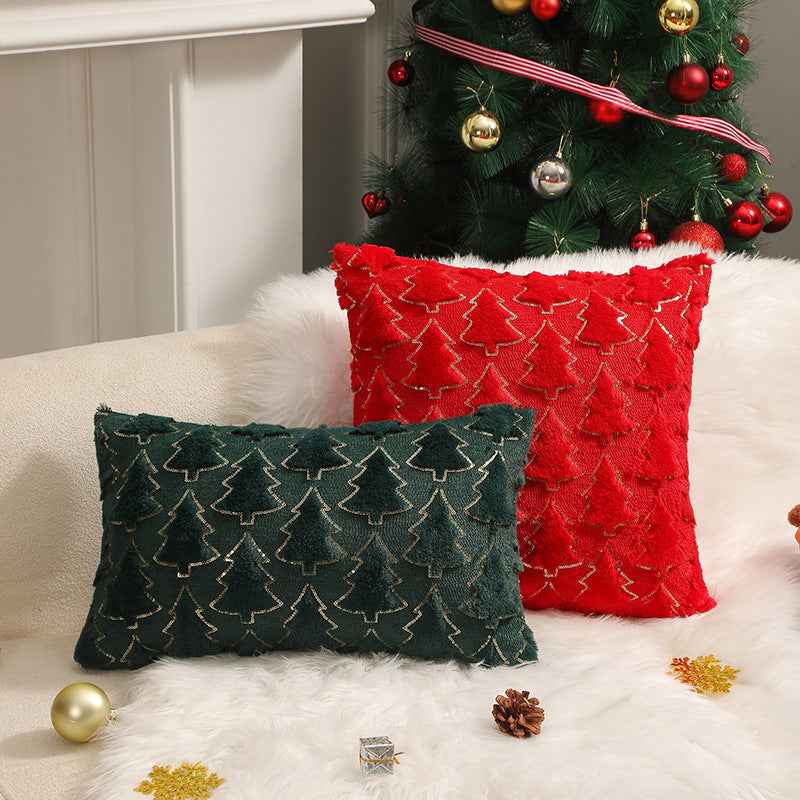 Holiday Ornament Plush Pillowcase - Festive Bedroom Bedside Cushion Cover - DropOnline.co
