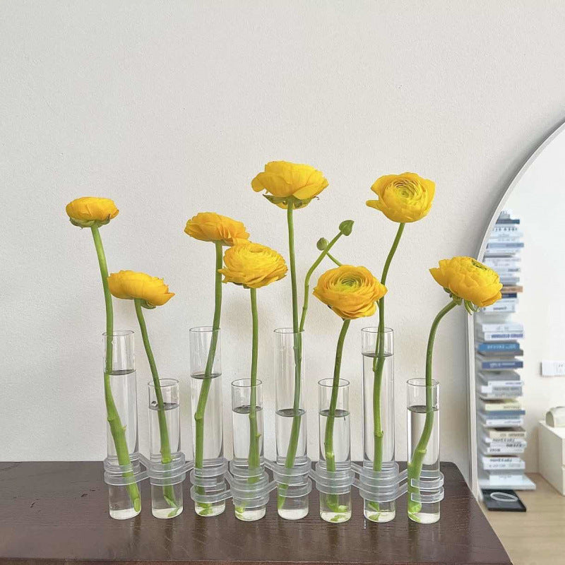 Test Tube Clear Glass Vase For Plant Bottle Flower Pot Hydroponic Container Decor Wedding Party Floral Hinged Flower Vases Home Decor - DropOnline.co