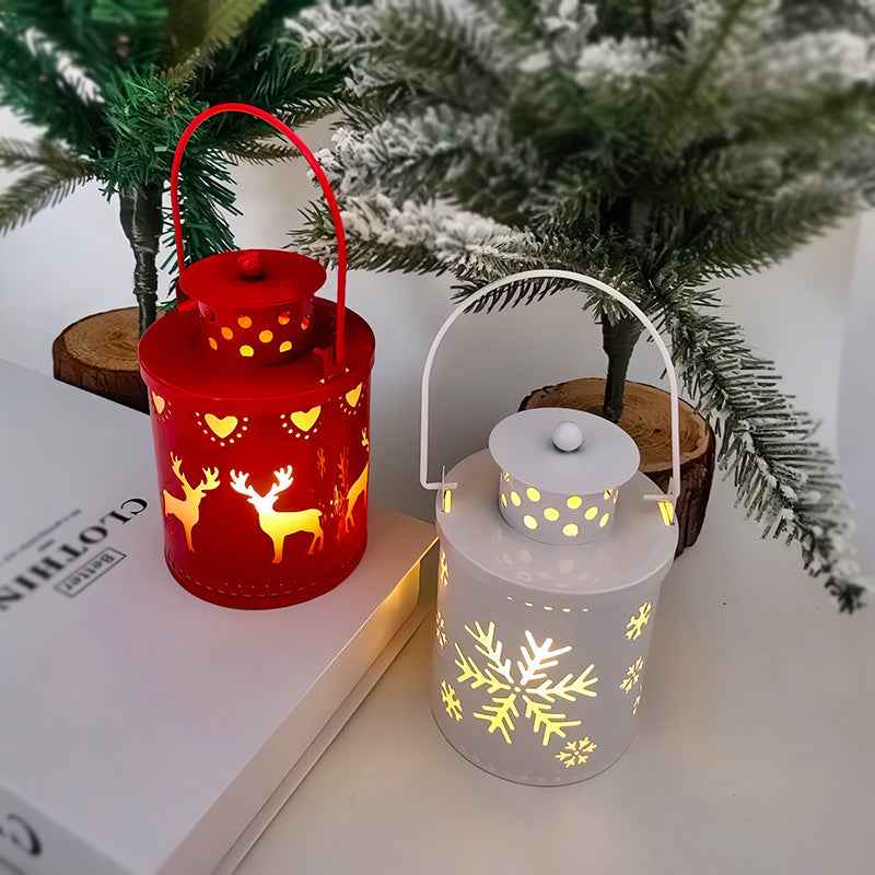 Christmas LED Candle Lantern - Nordic Style Electronic Wind Light Holiday Decoration - DropOnline.co
