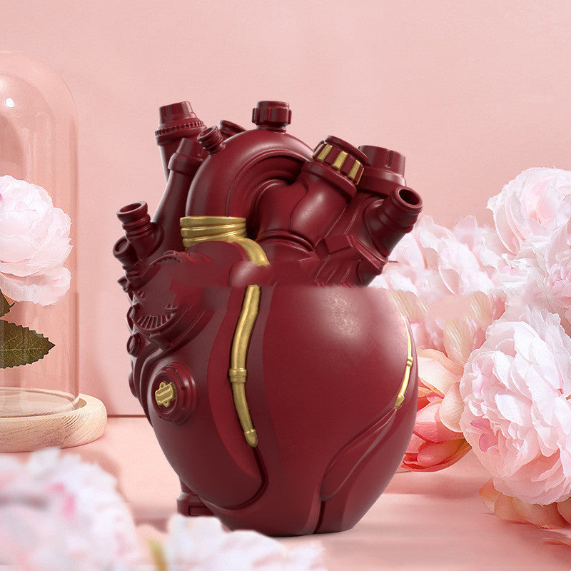 Cyber Punk Simulation Heart Vase Ornament Creative Technology Halloween Home Decor - DropOnline.co