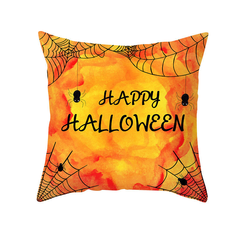 Halloween Pumpkin Letter Fleece Cushion Cover - DropOnline.co
