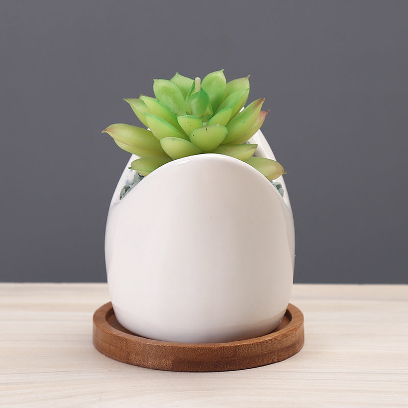 Succulent Pot Creative Cartoon Ceramic Flower Pots European-style Simple Indoor Desktop Pots For Plants Office Decor Planters - DropOnline.co