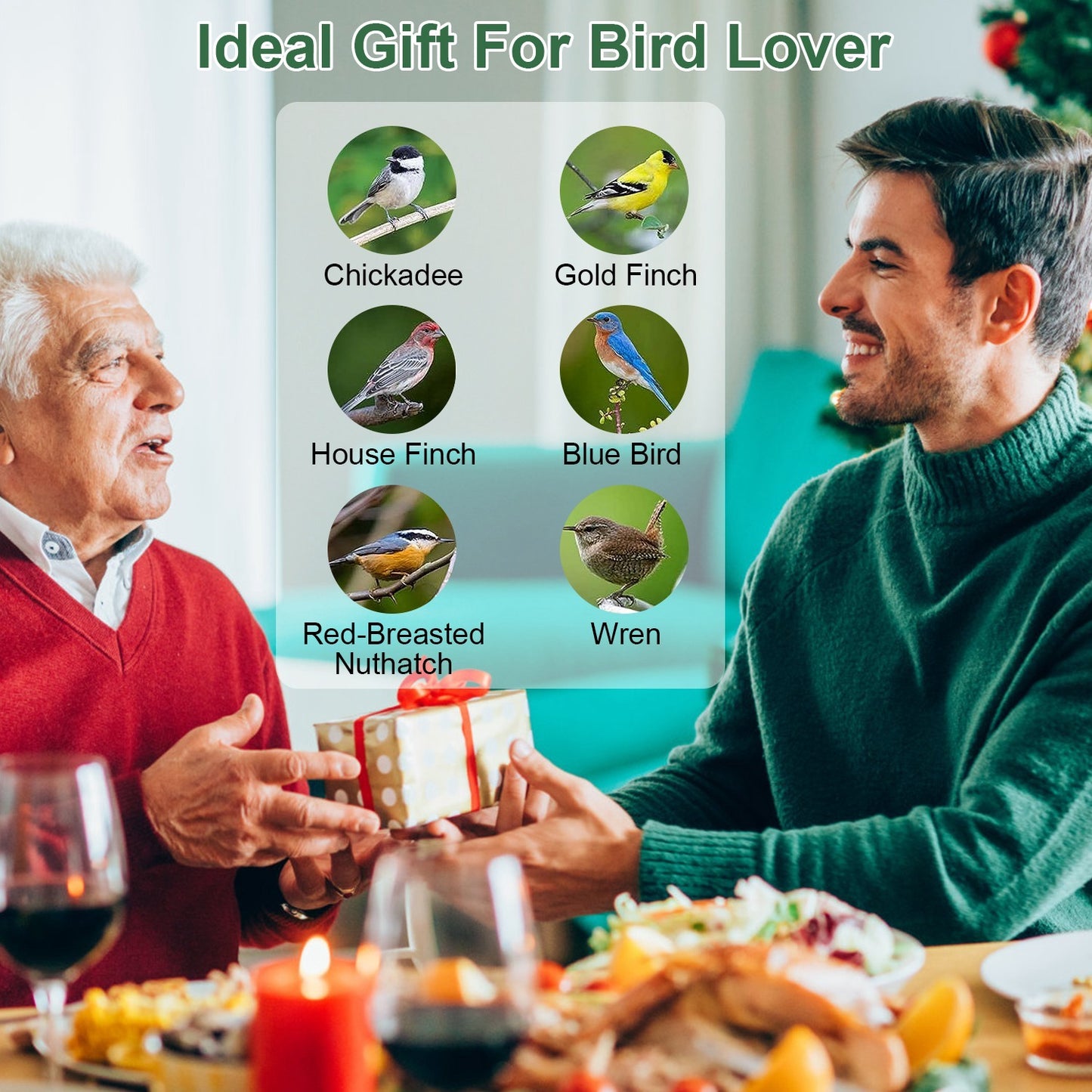 1Pc Outdoor Wild Bird Feeder Squirrel-Proof Chew-Proof Metal Hanging Seed Feeder With 4 Feeding Port For Small Songbirds - DropOnline.co