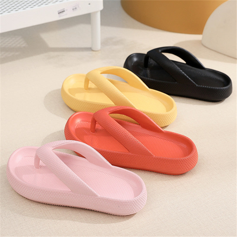 Clip Toe Shoes Eva Non-Slip Slippers Soft Sole Flip Flops Women Thick Bottom Bathroom Slides Summer - DropOnline.co