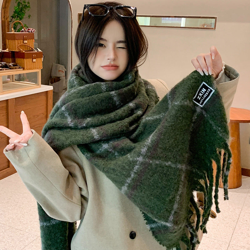 Fashion Scarf - Casual Plaid Printed Warm Neck Protection Scarf - DropOnline.co