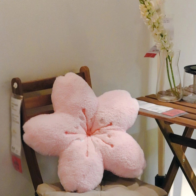 Ins Cherry Petals Pillow Girl Bedroom Living Room Decor Bay Window Floor Seat Cushion Plush Tatami Cherry Blossom Cushion - DropOnline.co