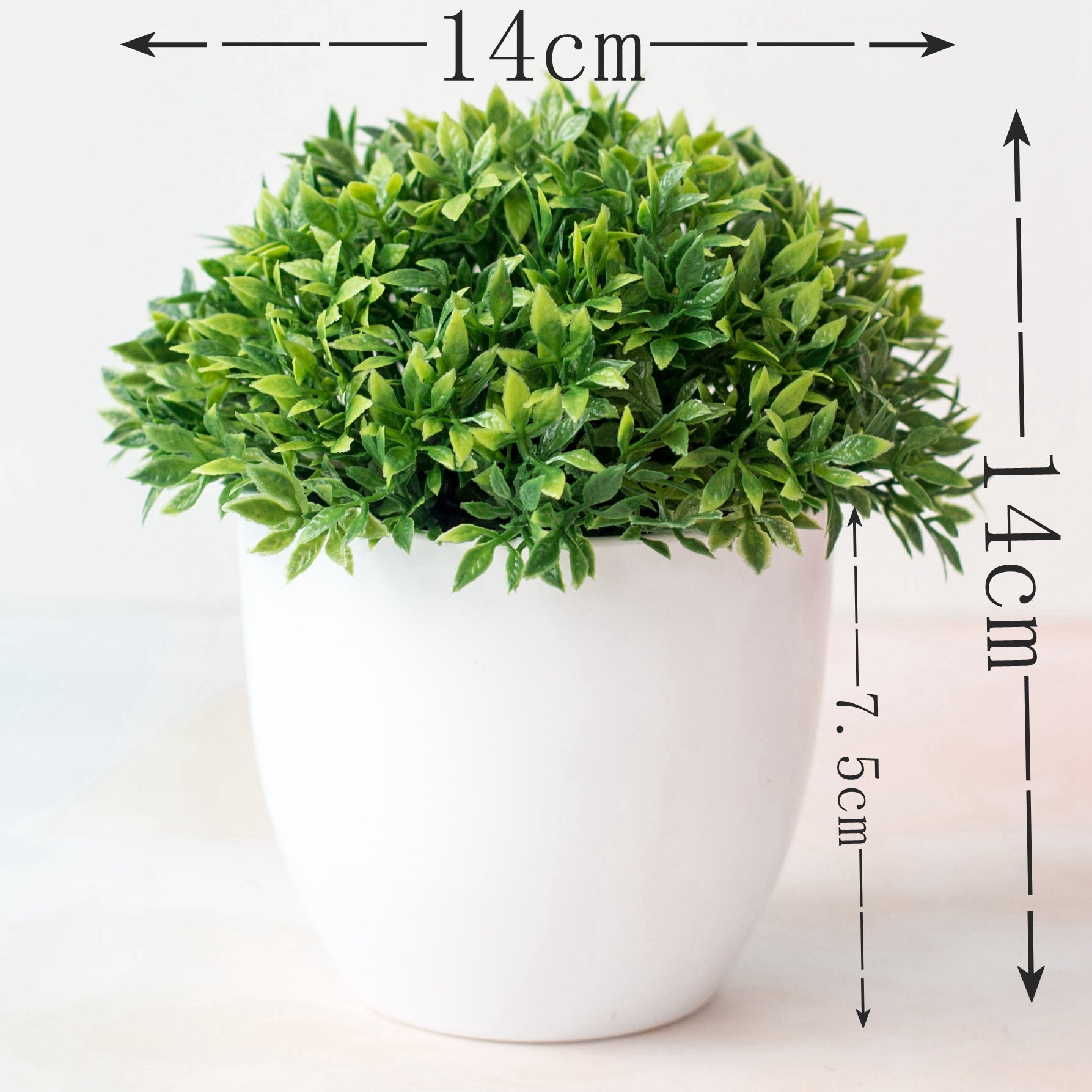 Simulated Plant Bonsai with Pot - 14cm Artificial Green Plant for Home Decoration - DropOnline.co