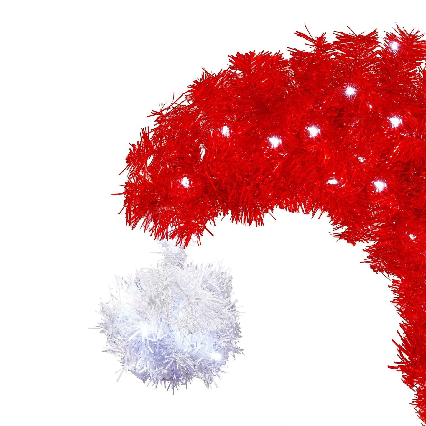 6FT Artificial Christmas Tree with LED Lights - Santa Hat Shape Whimsical Curved Tree (1050 Tips) - DropOnline.co