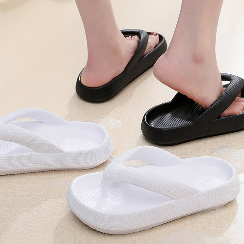 Clip Toe Shoes Eva Non-Slip Slippers Soft Sole Flip Flops Women Thick Bottom Bathroom Slides Summer - DropOnline.co