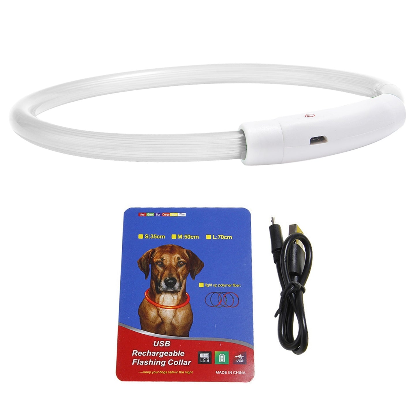 1Pc USB Rechargeable LED Dog Collar Multi Color Lighting Dog Safety Collar Cuttable Length Glow Dog Collar For Small Medium Large Dog Night Walking - DropOnline.co