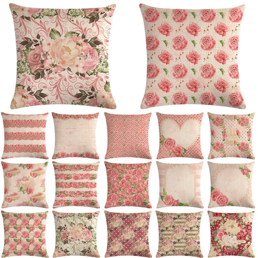 Floral Cushion Cover Cotton Linen Pillowcase - DropOnline.co