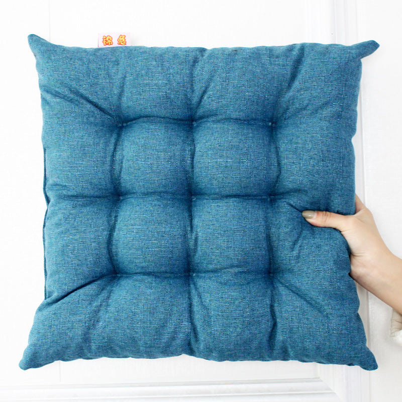 Simple Solid Color Linen Dining Chair Cushion - DropOnline.co