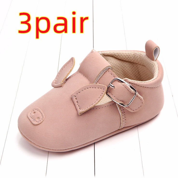 Cartoon Animal Baby Shoes - Soft Non-Slip Leather First Walking Shoes - DropOnline.co