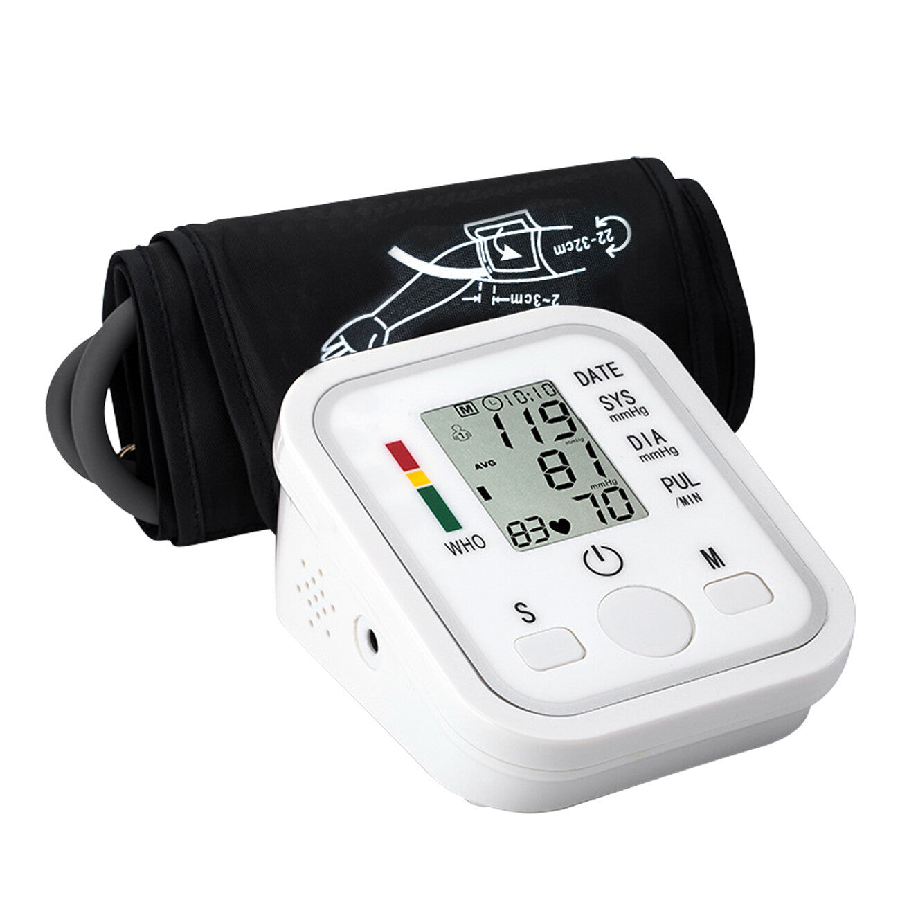 Automatic Upper Arm Blood Pressure Monitor Pulse Meter BP Machine Voice Talking - DropOnline.co