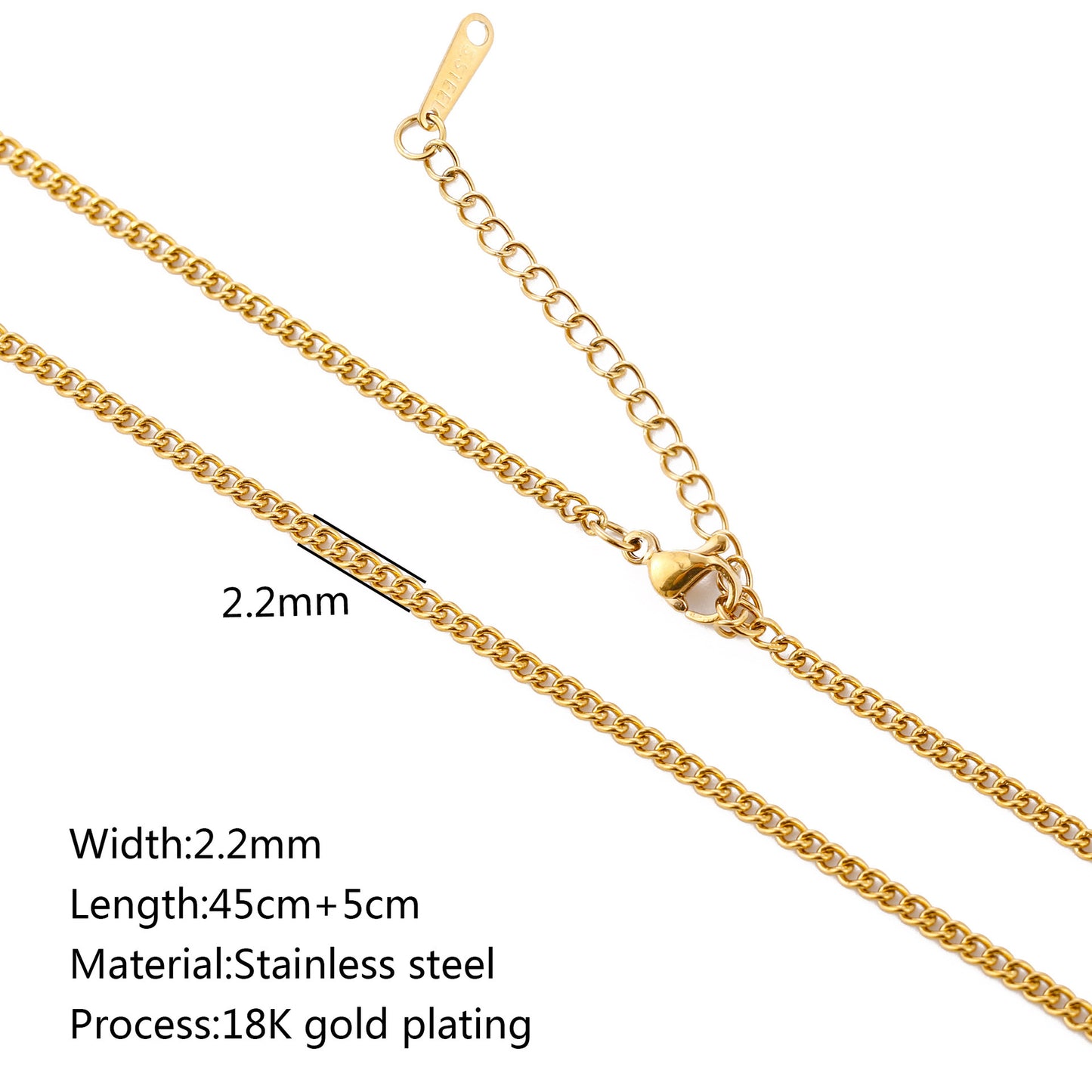 Stainless Steel Vacuum Vapor Plating 18K Gold Color Protection Lip Chain - DropOnline.co
