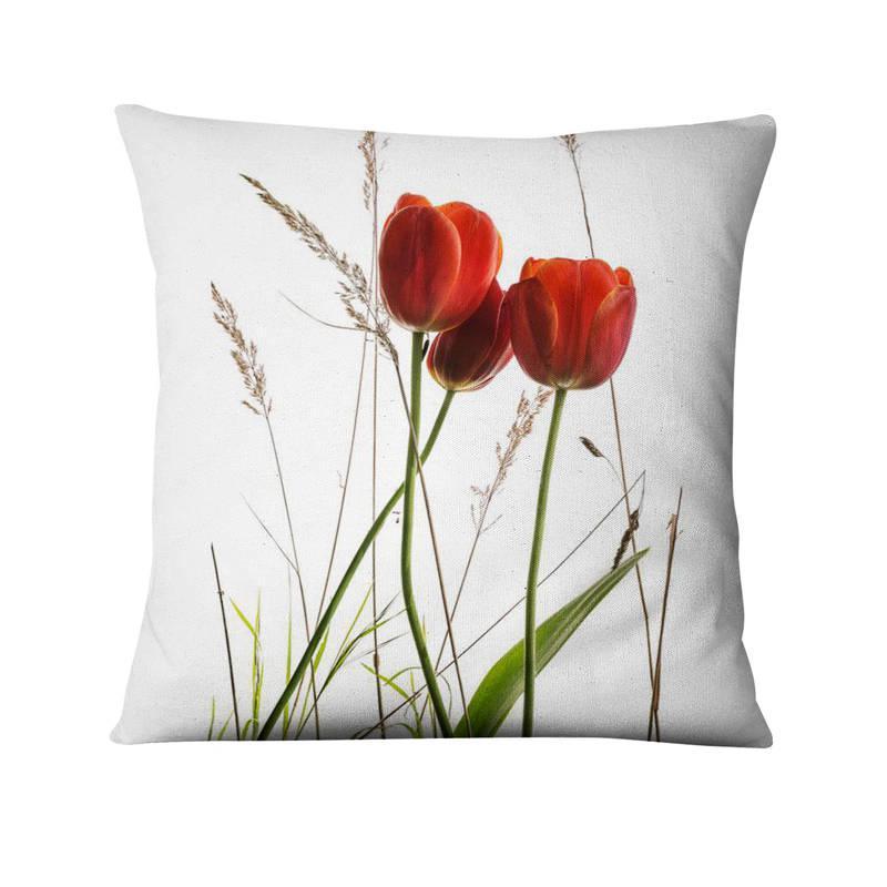 Floral Digital Print Pillowcase Green Plant Cushion Cover - DropOnline.co