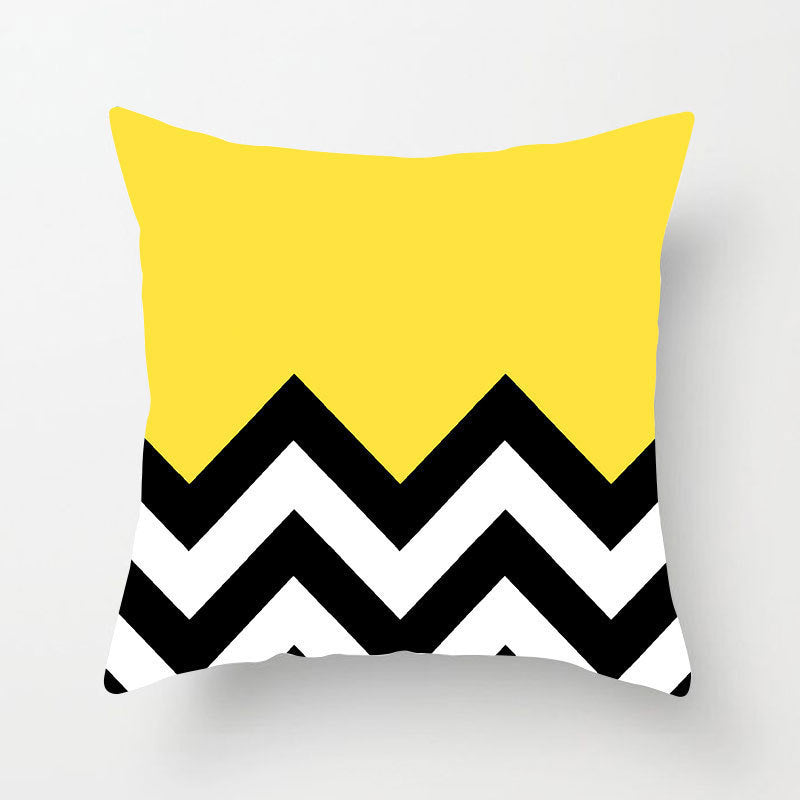Modern Yellow Daisy Flower Cushion Cover - Creative Letter Print Pillow Case for Home - DropOnline.co