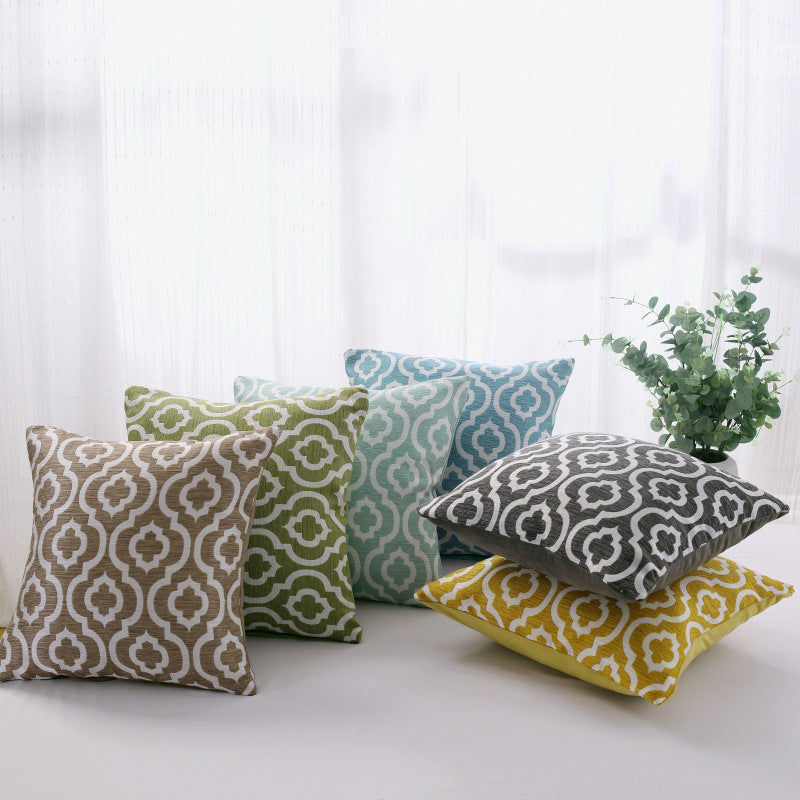 Cotton And Linen Yarn-dyed Sofa Cushion Pillowcase Simple - DropOnline.co