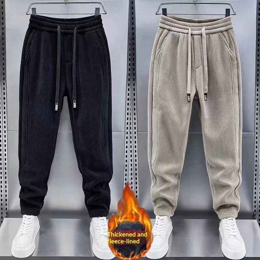 Winter Men's Fleece-lined Thick Corduroy Casual Pants