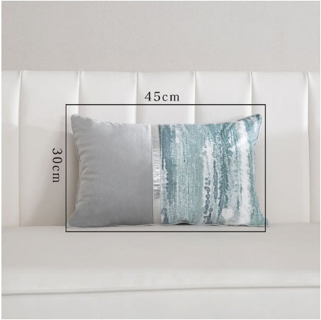 Light Luxury Sofa Cushion Living Room Nordic Velvet Printing Pillow Simple Modern Model Room Pillow Pillowcase - DropOnline.co