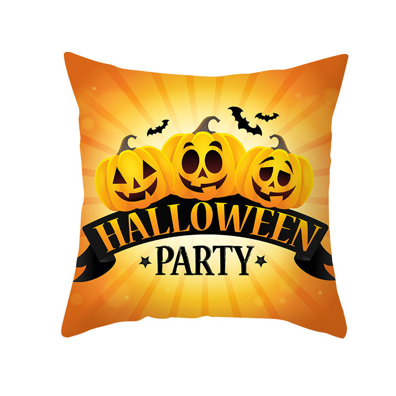 Halloween Pumpkin Letter Fleece Cushion Cover - DropOnline.co