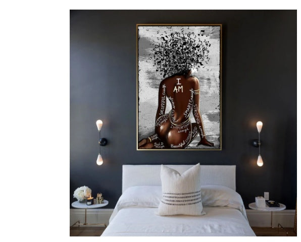 Black Woman Art Print Poster Room Home Decor Painting - DropOnline.co