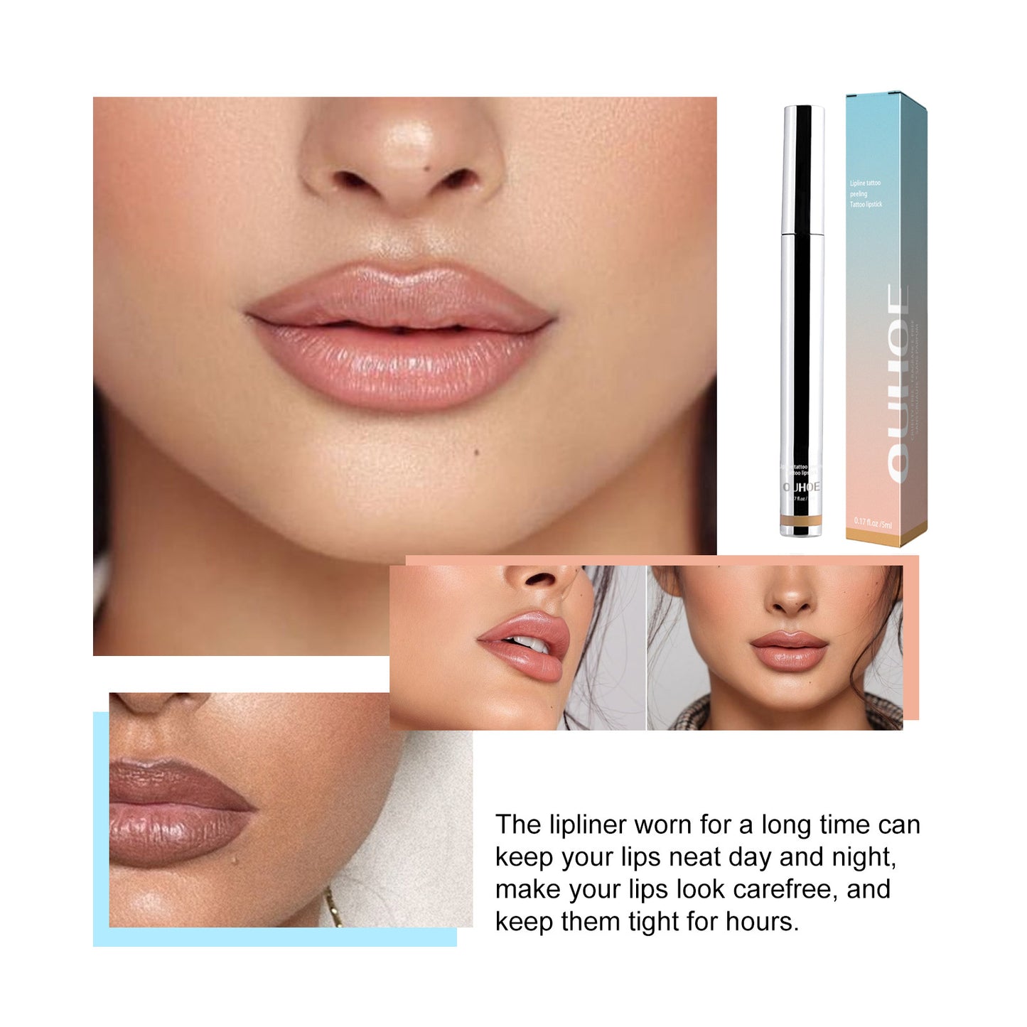 Mineral OilOUHOE Peel Off Lipliner Plump Lip Lines Show Lip Color Without Taking Off Makeup Peel Off Lipliner - DropOnline.co