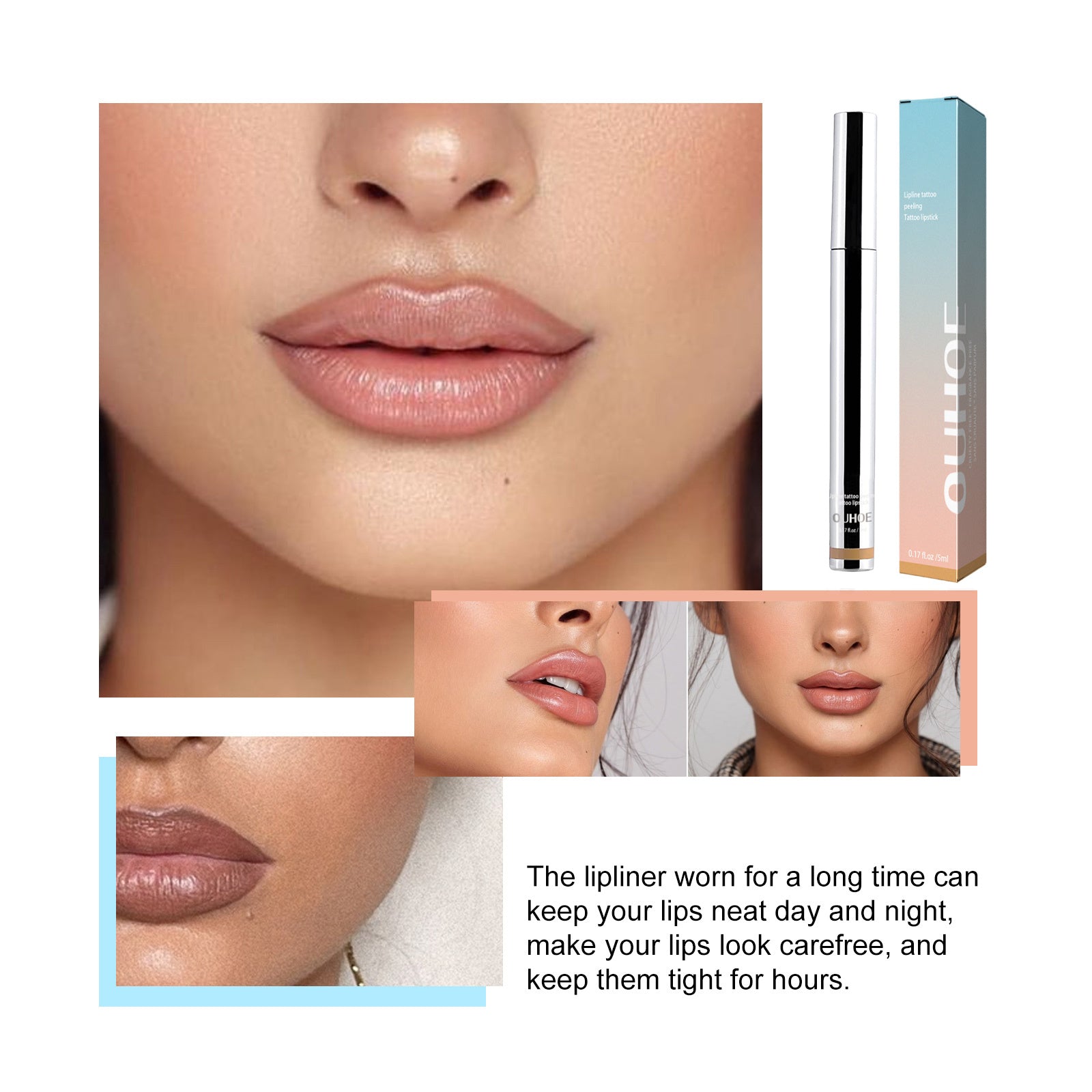 Mineral OilOUHOE Peel Off Lipliner Plump Lip Lines Show Lip Color Without Taking Off Makeup Peel Off Lipliner - DropOnline.co