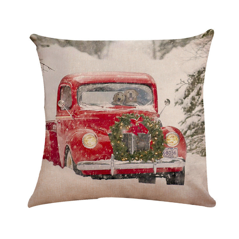 New Christmas Themed Linen Cushion Pillowcase - DropOnline.co