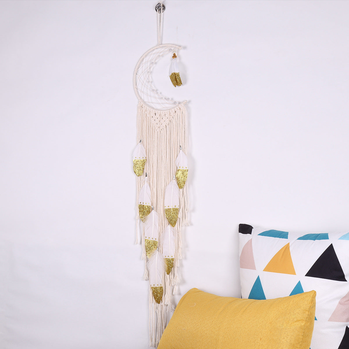 Crescent Dream Catcher Home Decor Gold - DropOnline.co