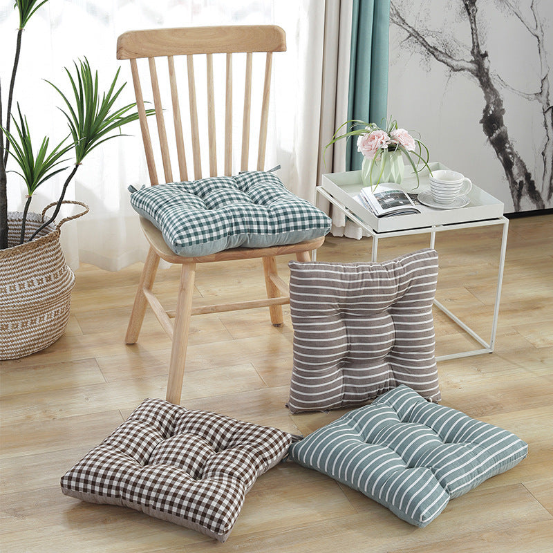 Thickened Four Hole Lattice Stripe Cushion - DropOnline.co