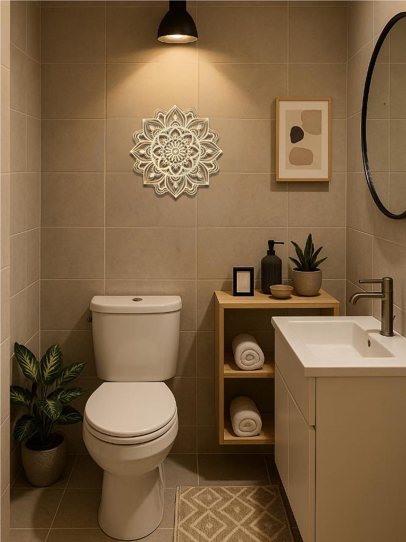 Hand-Hammered Moroccan Metal Mandala Wall Art - Bohemian Living Room Decor - DropOnline.co