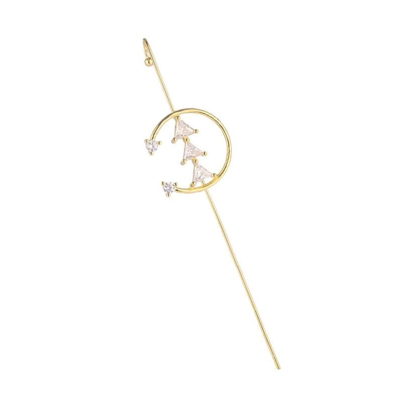 Glistening Ear Wrap Crawler Zircon Earrings Piercing Earrings Premium Earrings - DropOnline.co