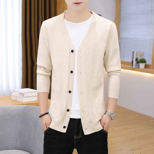 Men's Thick Slim Casual Cardigan Knit Jacket