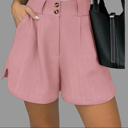 Shorts Pure Color Comfort Women's Clothing With Pockets