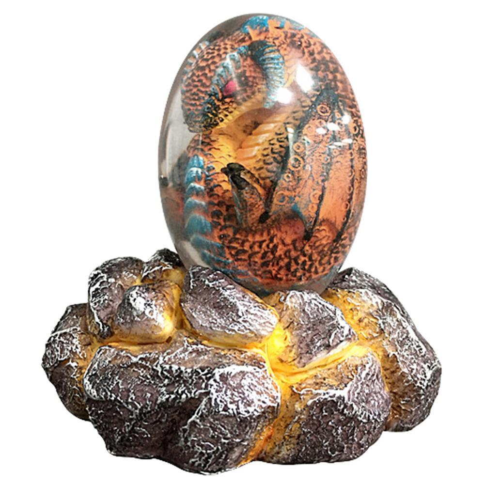 LED Lava Dragon Egg Ornamental Decor Dinosaur Egg Statue Resin Dragon Egg Crystal Minerale Gemstone Reiki Home Decor - DropOnline.co